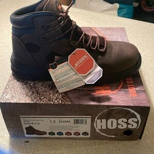 Hoss Lorne 6” Soft Toe Leather Work Boot Size 13D Brown